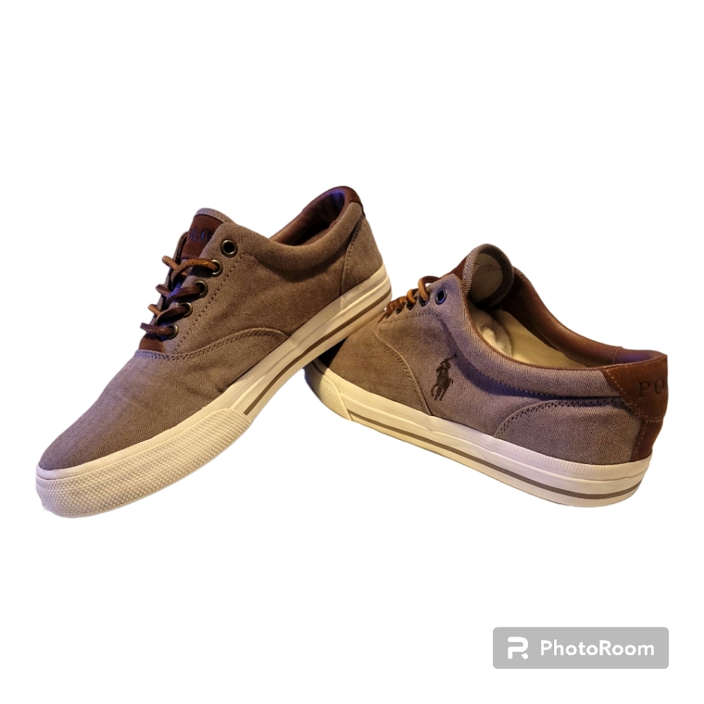 Polo by Ralph Lauren Men's Brown Two-Tone Vaughn Casual Shoes | Size 9